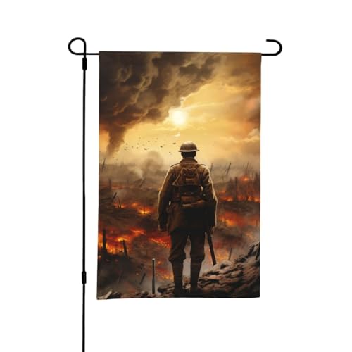Poster zum Ersten Weltkrieg, Stil B, doppelseitige Gartenflagge, 30,5 x 45,7 cm, Dekoration für den Außenbereich von KWQDOZF