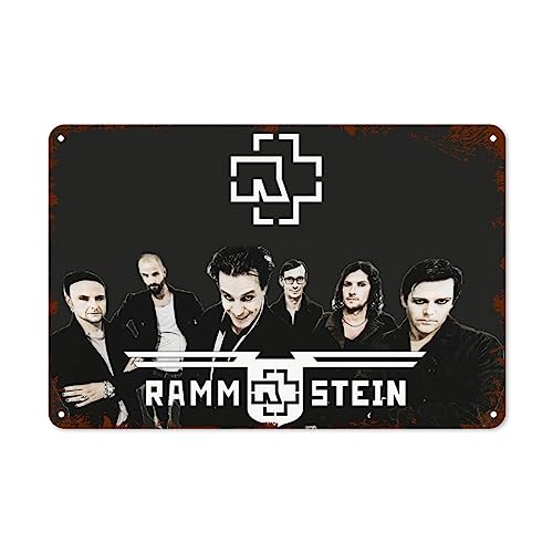 Ram-m-stein 12x16 Inch Metall-Blechschild Retro-Bar Club Garage Küche Dekor Café Zuhause Wanddekoration Kunst Schild Post Geschenke Poster Bahnhofsschild Mann Höhle Dekor von KWQDOZF