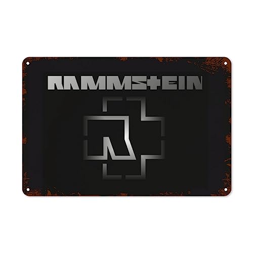 Ram-m-stein 12x16 Inch Metall-Blechschild Retro-Bar Club Garage Küche Dekor Café Zuhause Wanddekoration Kunst Schild Post Geschenke Poster Bahnhofsschild Mann Höhle Dekor von KWQDOZF