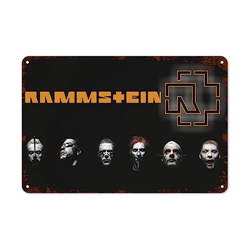 Ram-m-stein 12x8 Inch Metall-Blechschild Retro-Bar Club Garage Küche Dekor Café Zuhause Wanddekoration Kunst Schild Post Geschenke Poster Bahnhofsschild Mann Höhle Dekoration von KWQDOZF