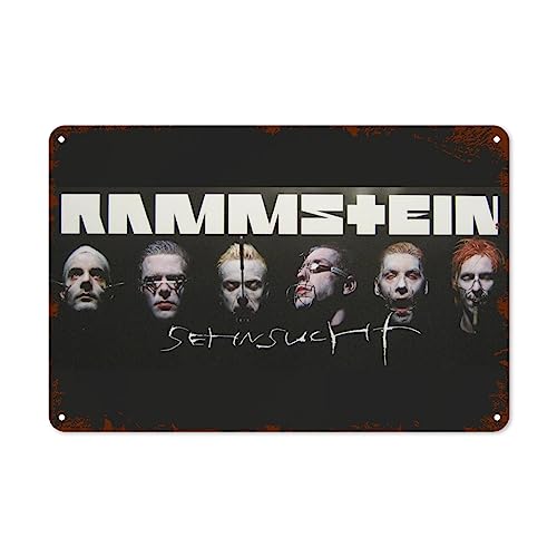 Ram-m-stein Metall-Blechschild Vintage-Barschilder Wandtafeln Garage Outdoor Poster Dekor Pub Blechschilder Kunstdekorationen Zimmer Männerhöhle 12x16 Inch von KWQDOZF