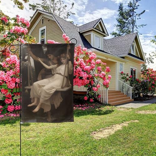 Romantisches Swinging Couple Poster, doppelseitige Gartenflagge, 28 x 40 Zoll, Hof-Außendekoration von KWQDOZF
