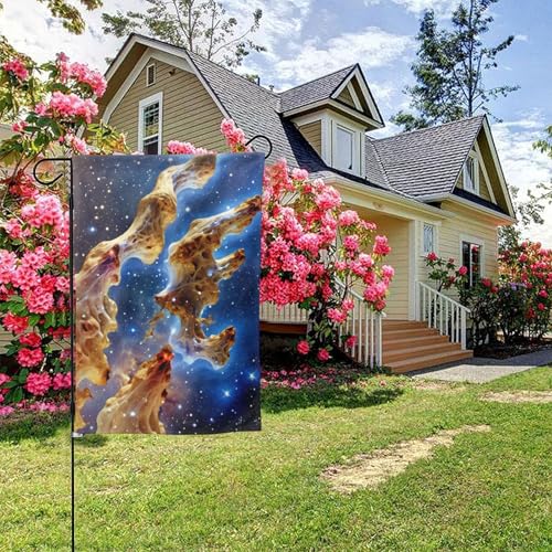 Space Interstellar Poster Style C Doppelseitige Gartenflagge, 28x40 Zoll Hof-Außendekoration von KWQDOZF