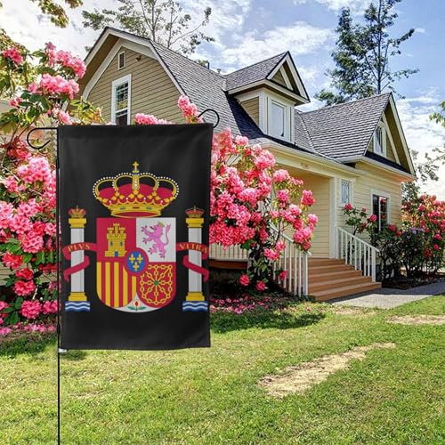 Spanisches Wappen, doppelseitige Gartenflagge, 28 x 40 Zoll, Hof-Außendekoration Spanisches Wappen, doppelseitige Gartenflagge, 28 x 40 Zoll, Hof-Außendekoration von KWQDOZF