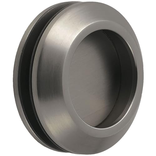 KWS 525035 Schiebetürmuschelpaar 5250 rund, Glasstärke 8-13 mm, Edelstahl-Effekt, von KWS