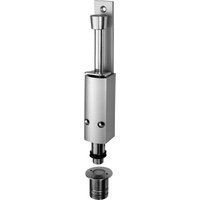 KWS - Türfeststeller 1242 mit Bodenbüchse Hub 60 mm, Alu silber lackiert / Edelstahl von KWS