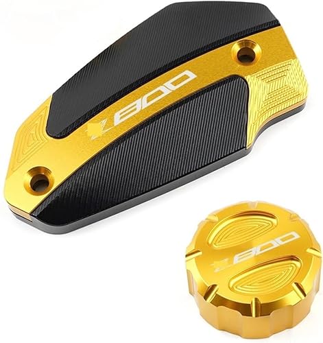KWTN Motorrad-Bremsflüssigkeitsdeckel, Motorrad-Tankdeckel for Kawasaki Z800 2013-2016 Motorradzubehör Abdeckkappe for Hauptbehälter des Bremsflüssigkeitszylinders vorn und hinten, stabil(A Set Gold) von KWTN