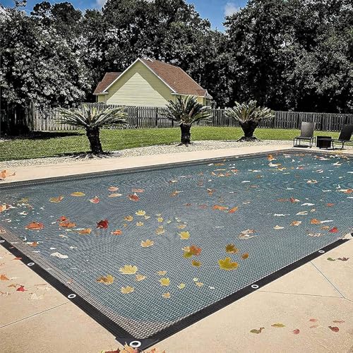 Schwimmbad-Schutznetz Für Rechteckige Schwimmbäder, Winterabdeckung für Sonnenschutz, Stark und Dicht und nicht Leicht zu Reißen(black,4x8m) von KWULDNAL