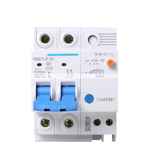 Fehlerstromschutzschalter Haushalt Mit Elektrische Schutz Circuit Breaker NBE7LE 2P 16A 20A 25A 32A 40A 63A(1P and N,20A) von KWWEWEB