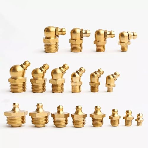 KX-ENERGIE 20 Stück M5 x 0,8 Schmiernippel 45 Degree, Hydraulikfett Messing Zerk, Außengewinde Messing Schmiernippelverschraubung Rohrverschraubung,45° von KX-ENERGIE