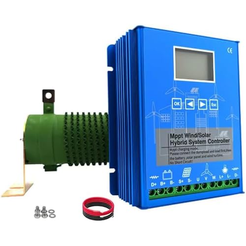 KX-ENERGIE 2000W Wind Solar Hybrid Laderegler,12V/24V Automatisch Erkennung MPPT Boost Controller,1000W Windkraftanlagen 1000W Photovoltaik Off Grid,für Blei-Säure/Lithium Batterien von KX-ENERGIE