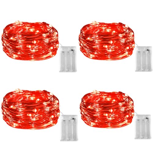 KX-ENERGIE 4 Stück LED Lichterkette Batterie Betrieb, 5m 50 Rot Micro LEDs,IP65 Wasserdicht Kupferdraht Lichter für Innen & Außen, Weihnachtsdeko, Party, Hochzeit, Schlafzimme KX-ENERGIE 4 Stück LED Lichterkette Batterie Betrieb, 5m 50 Rot Micro LEDs,IP65 Wasserdicht Kupferdraht Lichter für Innen & Außen, Weihnachtsdeko, Party, Hochzeit, Schlafzimme von KX-ENERGIE