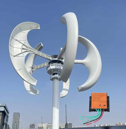 KX-ENERGIE Vertikaler Windgenerator 600W, 12V 5 Blatt Laterne Typ Windturbine Magnetische Levitation Windräder Generator mit MPPT Laderegler Geräuscharm Windturbine für Home Industrie KX-ENERGIE Vertikaler Windgenerator 600W, 12V 5 Blatt Laterne Typ Windturbine Magnetische Levitation Windräder Generator mit MPPT Laderegler Geräuscharm Windturbine für Home Industrie von KX-ENERGIE