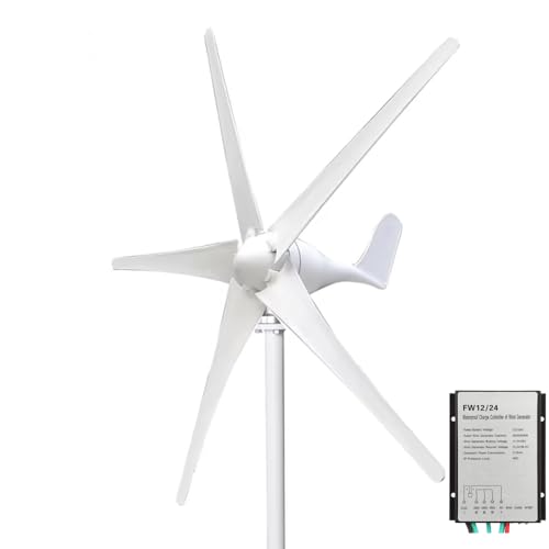 Windturbinengenerator 500 W, 12 V 24 V Windturbine Generator AC PMG Businesses Horizontale Achse Turbinengenerator Kit mit mppt Windregler mit 5 Flügeln zum Aufladen zu Hause Marine von KX-ENERGIE