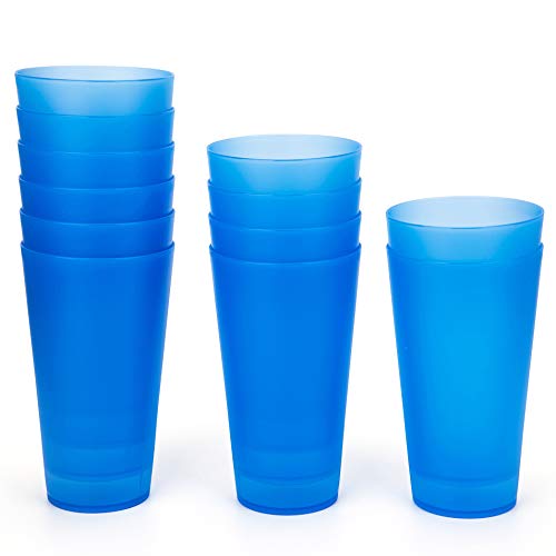 900 ml Kunststoffbecher/große Trinkgläser/Partybecher/Eisteegläser, 12 Stück, blau, unzerbrechlich, spülmaschinenfest, BPA-frei von KX-WARE