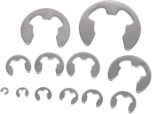 C-Clips-Sicherungsringe, Externe Sicherungsringe Sprengringe E-Clips Sicherungsring SS304 M1.5-M12 Multi Pack(100pcs,M6) von KXAOXGRC