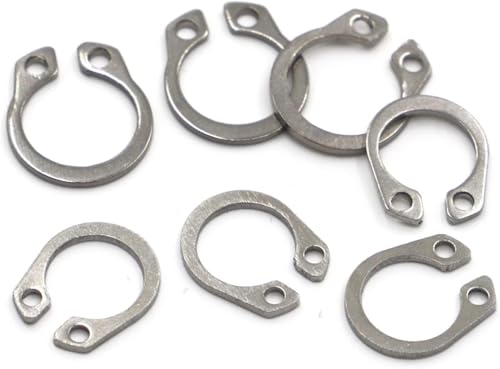 C-Clips-Sicherungsringe, Externer Sicherungsring vom Typ C, Sicherungsring, Wellenscheibe, Edelstahl 304, mehrere Größen(M3 50pcs (no hole)) von KXAOXGRC