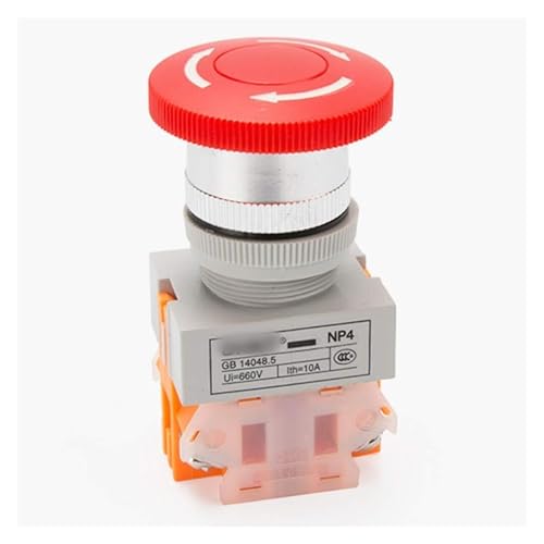 Drucktastenschalter für Maschinen, Not-Aus-Druckschalter NP4-11ZS Pilzkopf Selbsthemmend 1NC & 1NO Mehrfarbig 2er-Pack Drucktastenschalter für Maschinen, Not-Aus-Druckschalter NP4-11ZS Pilzkopf Selbsthemmend 1NC & 1NO Mehrfarbig 2er-Pack von KXAOXGRC