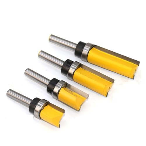 Flush Trim Router Bit With Bearing, 4er-Pack 8 mm Schaft 3/4 Zoll Durchmesser Router Bits Mehrere Höhen(4pcs) von KXAOXGRC