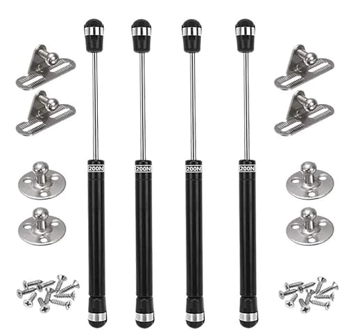 Gasdruckfeder, Gasfeder-Hebebein-Stütze 4er-Pack Schwarz Mehrere Kräfte(200N) von KXAOXGRC