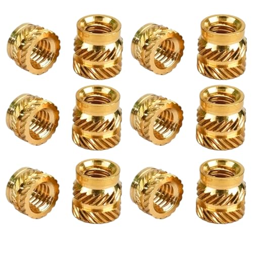 Innengewinde mit Rändelung, Messing Hot Melt Gewindeeinsatz Muttern for 3D-Drucker Packung mit 500 Stück mehrere Größen(Length 9mm,M6(OD8mm)) von KXAOXGRC