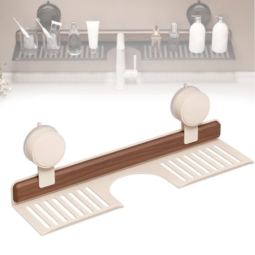 KXAOXGRC Duschablage mit Saugnäpfen für das Badezimmer, Bohrerfreies Saugnapf-Lagerregal for Badezimmer, Küche, Mehrfarbig, mehrere Größen(White,40) von KXAOXGRC