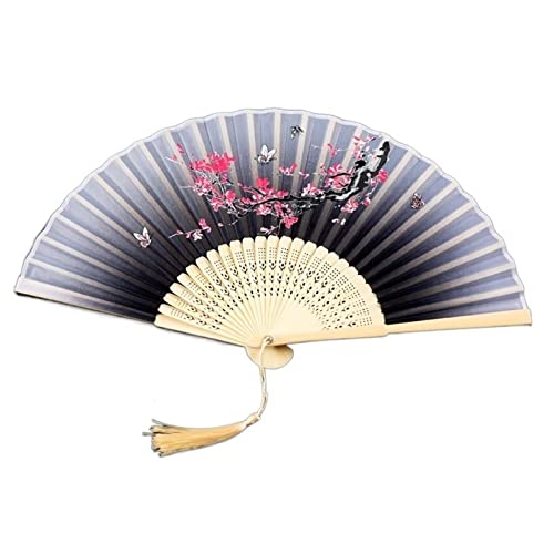 KXAOXGRC Faltbarer chinesischer Fächer, 2er-Pack faltbare Handfächer aus Seide, mehrfarbig, 21,1 x 38,1 cm(10) von KXAOXGRC