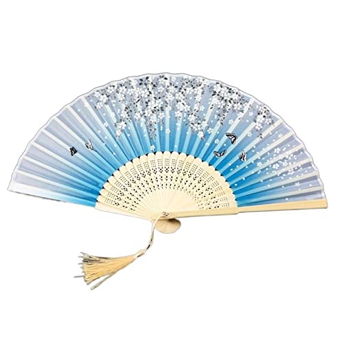 KXAOXGRC Faltbarer chinesischer Fächer, 2er-Pack faltbare Handfächer aus Seide, mehrfarbig, 21,1 x 38,1 cm(13) von KXAOXGRC