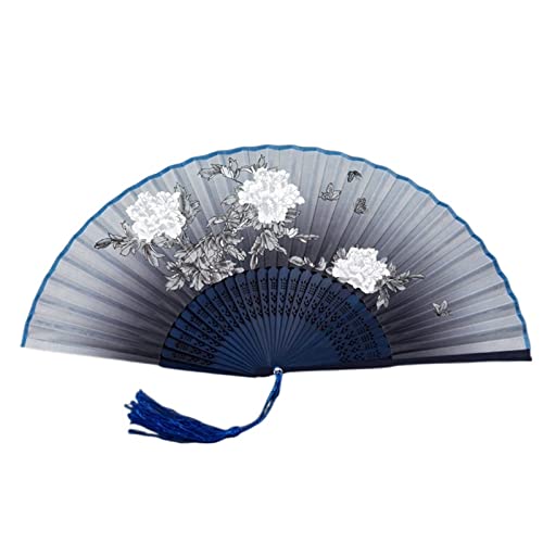 KXAOXGRC Faltbarer chinesischer Fächer, 2er-Pack faltbare Handfächer aus Seide, mehrfarbig, 21,1 x 38,1 cm(8) von KXAOXGRC