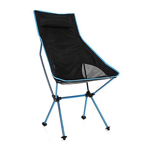 KXAOXGRC Klappbarer Campingstuhl für draußen, Camping-Klappstuhl mit eingebauter Kissen-Rückenlehne und Tragetasche in Mehrfarbig(Blue) von KXAOXGRC