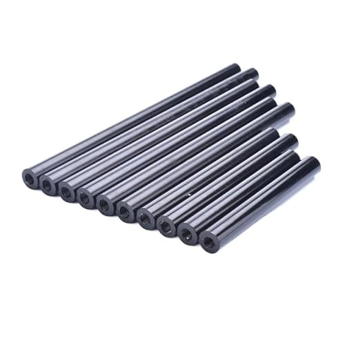 KXAOXGRC Kupplungsmutter Befestigungselement, Abstandshalter-Überwurfmutter aus eloxiertem Aluminium M3, mehrere Größen, schwarz, 10 Stück(M3X50mm) von KXAOXGRC