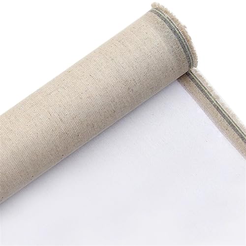 KXAOXGRC Leere Leinwandrolle, Leere grundierte Leinenmischungs-Leinwandrolle 1 m for Öl- und Acrylmalerei 28/48 cm Breite(28cm Width) von KXAOXGRC
