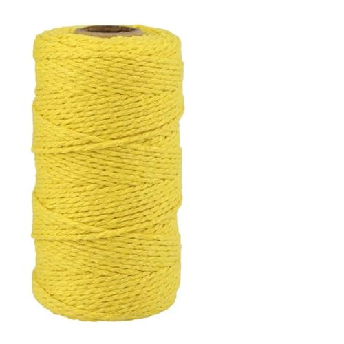 KXAOXGRC Makramee-Baumwollseil, 2 mm 100 m Baumwoll-Makramee-Kordel, Mehrfarbig(Giallo) von KXAOXGRC