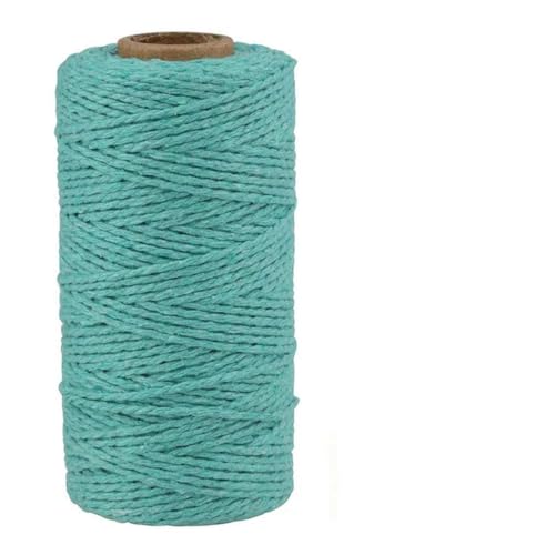 KXAOXGRC Makramee-Baumwollseil, 2 mm 100 m Baumwoll-Makramee-Kordel, Mehrfarbig(Light Blue) von KXAOXGRC