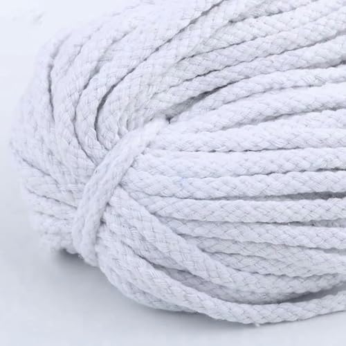 KXAOXGRC Makramee-Baumwollseil, 5mm Nylon Baumwolle Twisted Cord Thread for DIY Nähen Leder Handwerk 5 Meter Multicolor(B) von KXAOXGRC