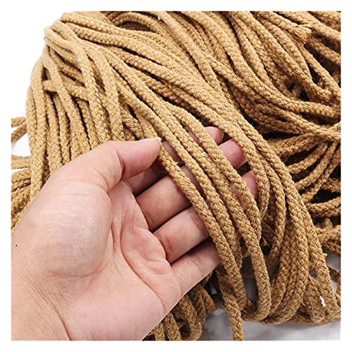 KXAOXGRC Makramee-Baumwollseil, Makramee-Baumwollseil for Heimwerker, 5 mm x 91,4 m, Mehrfarbig(Khaki) von KXAOXGRC