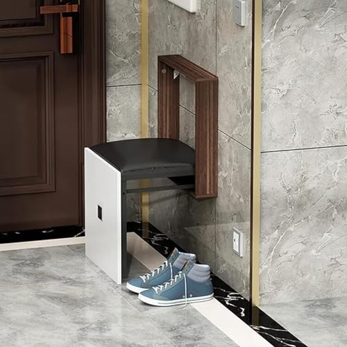 KXAOXGRC Wandmontierter Klapphocker, Wall Mounted Folding Stool Bench for Shower Bathroom Multicolor(Brown) von KXAOXGRC