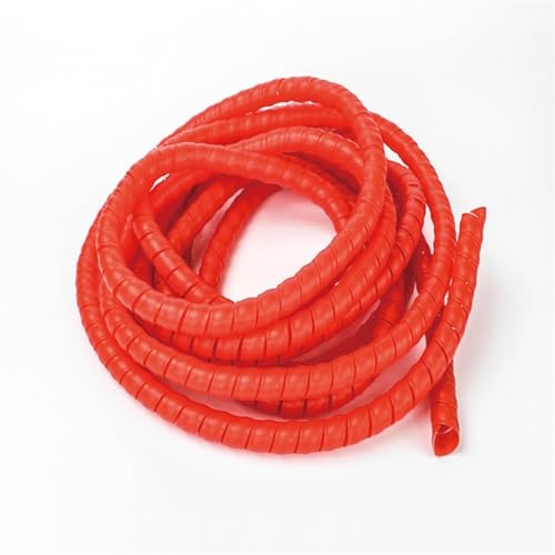 Kabelmanagement-Hülse, flexible Spirale, Spiralkabelschutzhülle, 5 Meter, 1 Stück, mehrfarbig, mehrere Größen(Red,22mm Inside Diameter) von KXAOXGRC