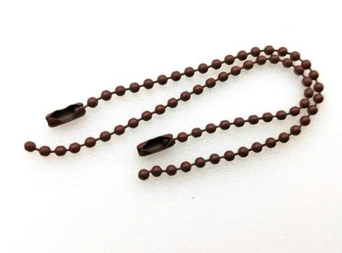 Kugelperlenkette, Edelstahl Kugelkette Mehrfarbig 2,4mm 12cm Bulk Mit Verbinder(Brown,30pcs) von KXAOXGRC