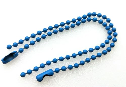 Kugelperlenkette, Edelstahl Kugelkette Mehrfarbig 2,4mm 12cm Bulk Mit Verbinder(Lake Blue,30pcs) von KXAOXGRC