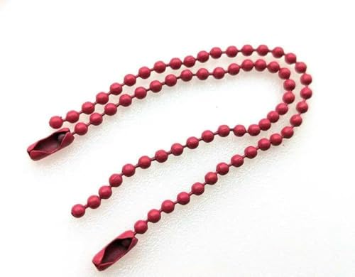 Kugelperlenkette, Edelstahl Kugelkette Mehrfarbig 2,4mm 12cm Bulk Mit Verbinder(Pink-a,40pcs) von KXAOXGRC