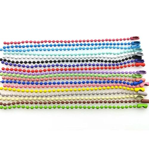 Kugelperlenkette, Edelstahl Kugelkette Mehrfarbig 2,4mm 12cm Bulk Mit Verbinder(Random Mixed,20pcs) von KXAOXGRC