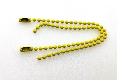Kugelperlenkette, Edelstahl Kugelkette Mehrfarbig 2,4mm 12cm Bulk Mit Verbinder(Yellow,10pcs) von KXAOXGRC