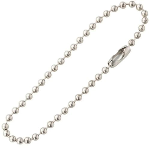 Kugelperlenkette, Edelstahl-Kugelperlenketten mit Verbinder Rhodium 10-20cm 100 Stück for DIY und Erkennungsmarken(12cm) von KXAOXGRC