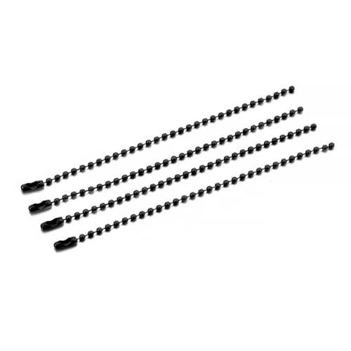 Kugelperlenkette, Kugelperlenketten for DIY-Projekte, Edelstahl, 11,5 cm, mehrfarbig, 20–80 Stück pro Packung(Black,20PCS) von KXAOXGRC