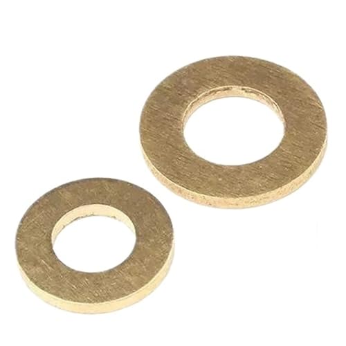 Messing Dichtungsringe Unterlegscheiben, Flache Unterlegscheibe aus massivem Messing, mehrere Größen, M2–M24, 100 Stück(M4 x 12 x 0.8(50pcs)) von KXAOXGRC