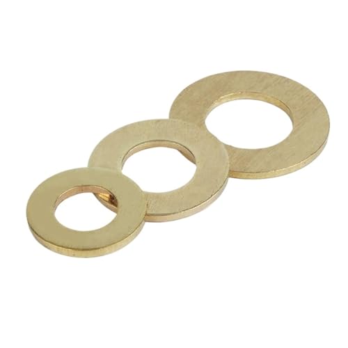 Messing Dichtungsringe Unterlegscheiben, Messing-Unterlegscheibe Gold M2 bis M8 Packung mit 50 Stück(M6) von KXAOXGRC
