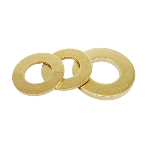 Messing Dichtungsringe Unterlegscheiben, Messing-Unterlegscheibe for M2 bis M12, Packung mit 20, 50, 100 Stück(100pcs M5x10x0.8mm) von KXAOXGRC