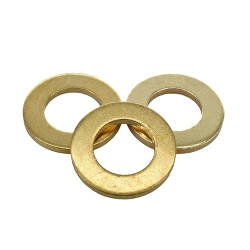 Messing Dichtungsringe Unterlegscheiben, Messing-Unterlegscheiben M2 bis M20, Packung mit 3 bis 300 Stück(M4x10x1(100Pcs)) von KXAOXGRC