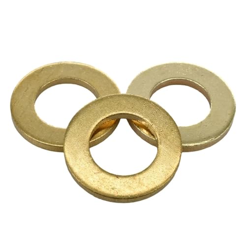 Messing Dichtungsringe Unterlegscheiben, Messing-Unterlegscheiben M2 bis M20, Packung mit 3 bis 300 Stück(M4x9x0.8(100Pcs)) von KXAOXGRC